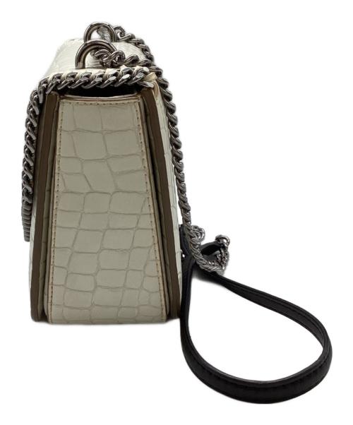 STELLA McCARTNEY（ステラマッカートニー）STELLA McCARTNEY (ステラマッカートニー) ファベラ ボックス クロコ型押し ショルダーバッグ ホワイトの古着・服飾アイテム