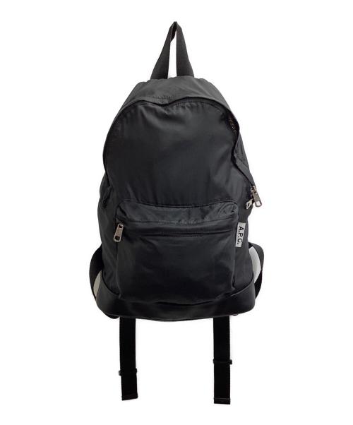 A.P.C.（アーペーセー）A.P.C. (アーペーセー) ナイロン×レザー バックパック ブラックの古着・服飾アイテム