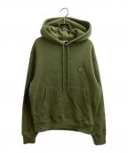maison kitsuneメゾンキツネ）の古着「BOLD FOX HEAD PATCH COMFORT HOODIE」｜オリーブ