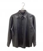 Caleカル）の古着「LAMB LEATHER SHIRT JACKET」｜ブラック