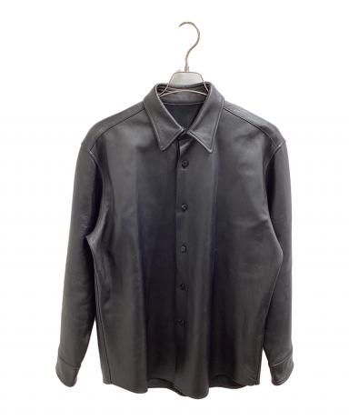 中古・古着通販】Cale (カル) LAMB LEATHER SHIRT JACKET ブラック