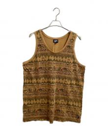 stussy（ステューシー）の古着「REGGAE TOMTOM 総柄タンクトップ / USA製 OLD」｜ブラウン