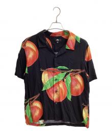 stussy（ステューシー）の古着「Peach Pattern  オープンカラーシャツ」｜ブラック