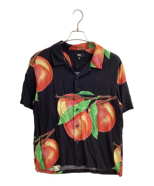 stussy（ステューシー）stussy (ステューシー) Peach Pattern  オープンカラーシャツ ブラック サイズ:Mの古着・服飾アイテム