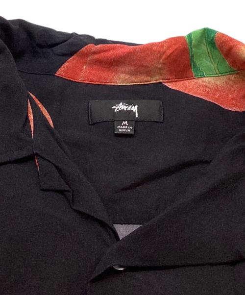 stussy（ステューシー）stussy (ステューシー) Peach Pattern  オープンカラーシャツ ブラック サイズ:Mの古着・服飾アイテム