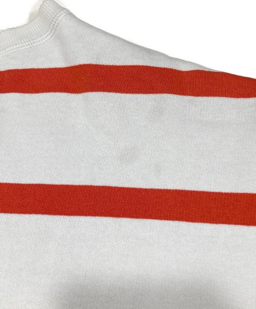 POLO RALPH LAUREN（ポロ・ラルフローレン）POLO RALPH LAUREN (ポロ・ラルフローレン) ボーダークルーネックスウェット ホワイト×オレンジ サイズ:Lの古着・服飾アイテム