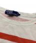 中古・古着 POLO RALPH LAUREN (ポロ・ラルフローレン) ボーダークルーネックスウェット ホワイト×オレンジ サイズ:L：6000円