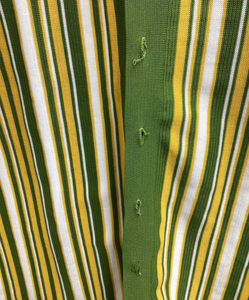 Davinci（ダヴィンチ）Davinci (ダヴィンチ) ストライプニットシャツ　/　70s グリーン サイズ:不明の古着・服飾アイテム