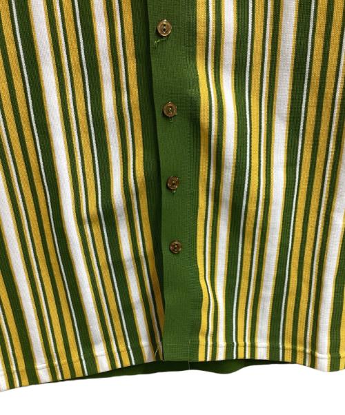 Davinci（ダヴィンチ）Davinci (ダヴィンチ) ストライプニットシャツ　/　70s グリーン サイズ:不明の古着・服飾アイテム