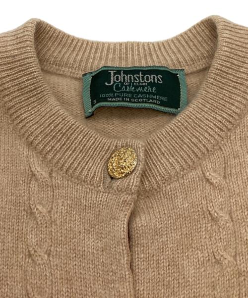 JOHNSTONS OF ELGIN（ジョンストンズ オブ エルガン）JOHNSTONS OF ELGIN (ジョンストンズ オブ エルガン) カシミヤニットカーディガン / スコットランド製 ベージュ サイズ:Sの古着・服飾アイテム