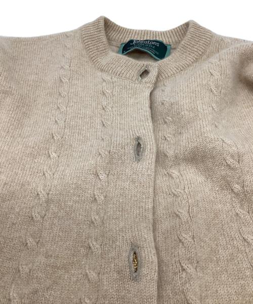 JOHNSTONS OF ELGIN（ジョンストンズ オブ エルガン）JOHNSTONS OF ELGIN (ジョンストンズ オブ エルガン) カシミヤニットカーディガン / スコットランド製 ベージュ サイズ:Sの古着・服飾アイテム