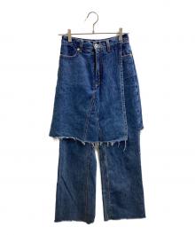 MAISON SPECIAL（メゾンスペシャル）の古着「Layered Wrap Denim Pants / 21231465102」｜インディゴ