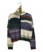 NKNITンニット）の古着「mix color high neck zip knit　/　NKNIT23SS-0190」｜グリーン
