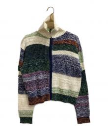 NKNIT（ンニット）の古着「mix color high neck zip knit　/　NKNIT23SS-0190」｜グリーン
