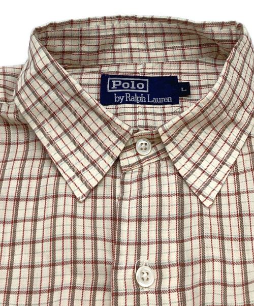 POLO RALPH LAUREN（ポロ・ラルフローレン）POLO RALPH LAUREN (ポロ・ラルフローレン) チェックシャツ / フラップポケット ベージュ サイズ:Lの古着・服飾アイテム