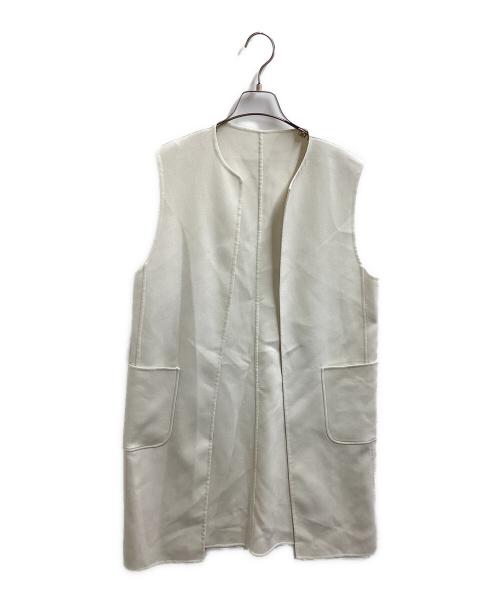 ANAYI（アナイ）ANAYI (アナイ) カルゼリバーベルトクルージレ ロング ベスト ホワイト サイズ:38の古着・服飾アイテム