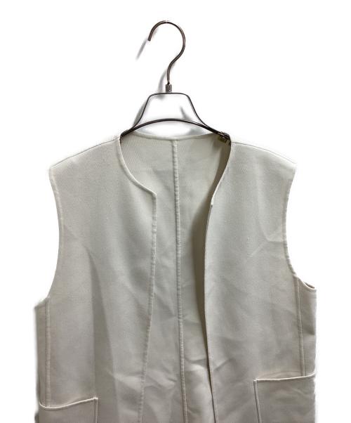 ANAYI（アナイ）ANAYI (アナイ) カルゼリバーベルトクルージレ ロング ベスト ホワイト サイズ:38の古着・服飾アイテム