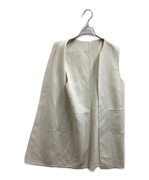 ANAYI（アナイ）ANAYI (アナイ) カルゼリバーベルトクルージレ ロング ベスト ホワイト サイズ:38の古着・服飾アイテム