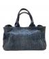 PRADA (プラダ) デニム カナパM / デニムスタッズトートバッグ　B2642O インディゴ：40000円