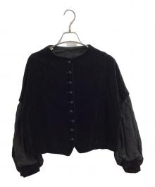 nest Robe（ネストローブ）の古着「コットンベルベットリネンジャケット / 01183-1008-1」｜ブラック
