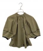 ELENDEEKエレンディーク）の古着「VOLUME 2WAY SHIRT BZ / ラグランスリーブ 半袖シャツブルゾン / 512330422301」｜オリーブ