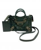 BALENCIAGAバレンシアガ）の古着「クラシックナノシティ クロコ型ショルダーバック 505982」｜グリーン