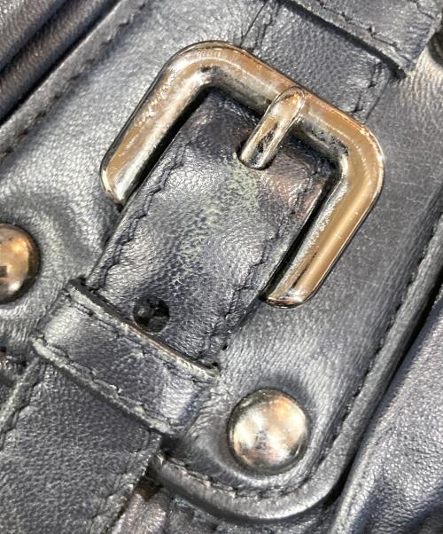PRADA（プラダ）PRADA (プラダ) NAPPA ギャザー2WAYバッグ ネイビーの古着・服飾アイテム