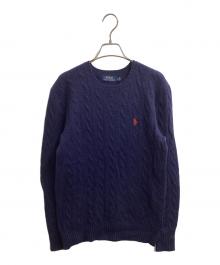 POLO RALPH LAUREN（ポロ・ラルフローレン）の古着「ケーブルニット」｜ネイビー