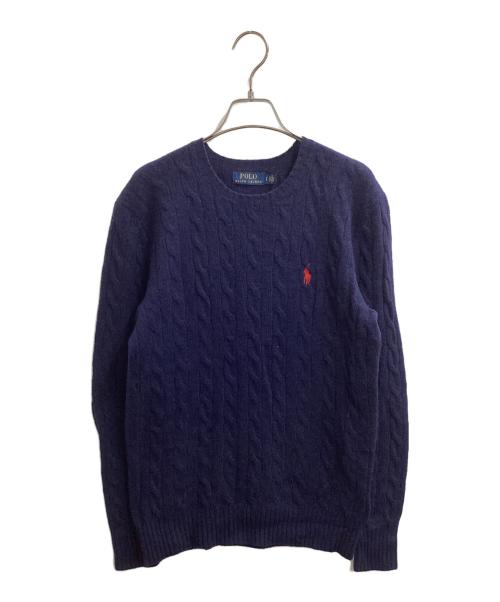 POLO RALPH LAUREN（ポロ・ラルフローレン）POLO RALPH LAUREN (ポロ・ラルフローレン) ケーブルニット ネイビー サイズ:Sの古着・服飾アイテム