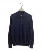 BATONERバトナ―）の古着「Essential SUPERIOR HIGH GAUGE MERINO POLO」｜ネイビー