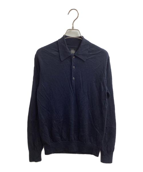 BATONER（バトナ―）BATONER (バトナ―) Essential SUPERIOR HIGH GAUGE MERINO POLO ネイビー サイズ:00の古着・服飾アイテム