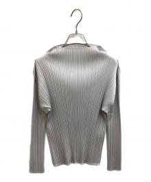 PLEATS PLEASE（プリーツプリーズ）の古着「BASICS ハイネックカットソー / PP05JK104」｜グレー