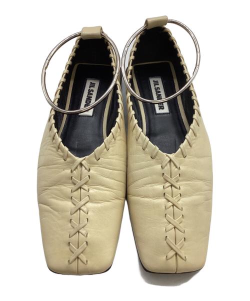 JIL SANDER（ジルサンダー）JIL SANDER (ジルサンダー) メタルアンクレット フラットシューズ / JS30217A アイボリー サイズ:35の古着・服飾アイテム