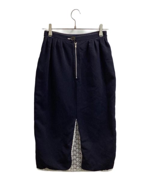 tricot COMME des GARCONS（トリココムデギャルソン）tricot COMME des GARCONS (トリココムデギャルソン) ボンディング カットワークレーススカート / TG-S006 ネイビー サイズ:Sの古着・服飾アイテム