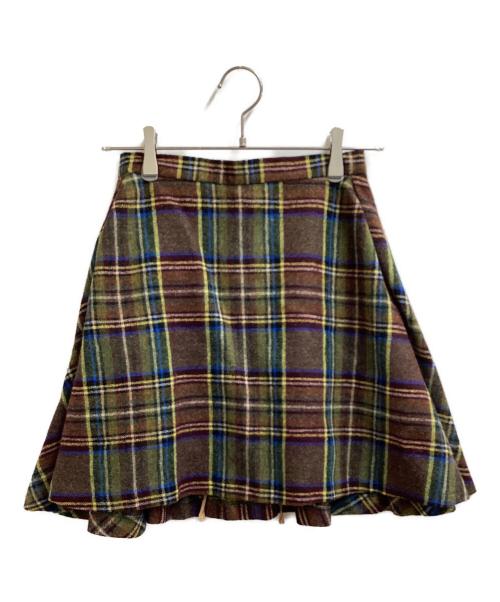 Vivienne Westwood（ヴィヴィアンウエストウッド）Vivienne Westwood (ヴィヴィアンウエストウッド) タータンチェックミニスカート ブラウン サイズ:40の古着・服飾アイテム
