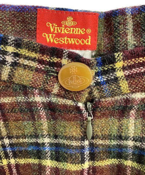 Vivienne Westwood（ヴィヴィアンウエストウッド）Vivienne Westwood (ヴィヴィアンウエストウッド) タータンチェックミニスカート ブラウン サイズ:40の古着・服飾アイテム