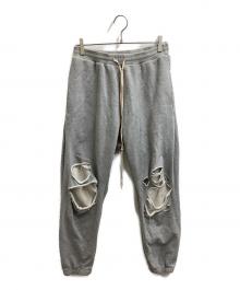 JUN/NAKAYAMA（ジュン ナカヤマ）の古着「distressed pant / ダメージスウェットパンツ」｜グレー