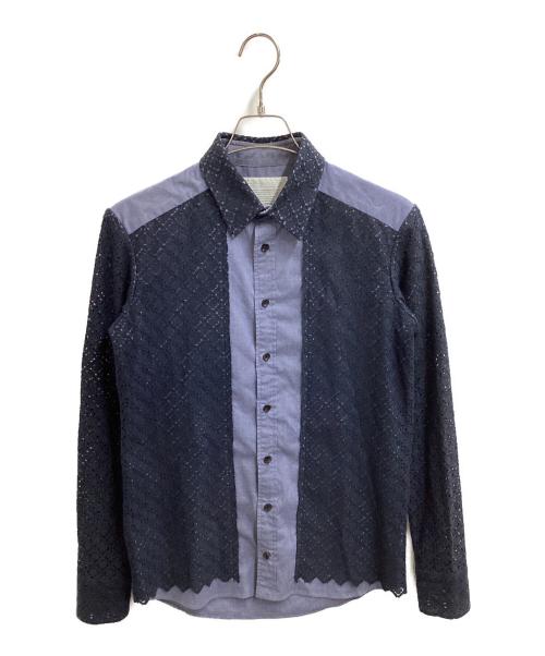 KOLOR（カラー）KOLOR (カラー) 切替シャツ / 15scm-b15114 ネイビー サイズ:1の古着・服飾アイテム