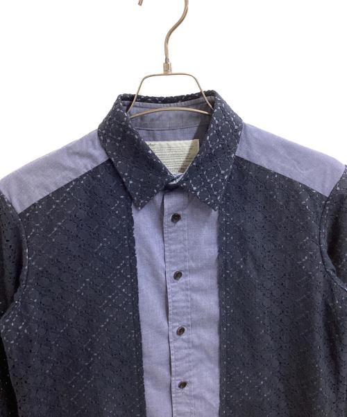 KOLOR（カラー）KOLOR (カラー) 切替シャツ / 15scm-b15114 ネイビー サイズ:1の古着・服飾アイテム