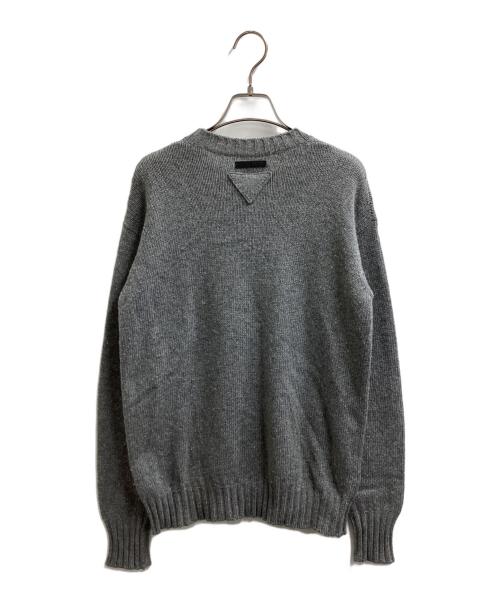 PRADA（プラダ）PRADA (プラダ) ハイヒールモチーフ カシミヤ混ウールニット グレー サイズ:38の古着・服飾アイテム