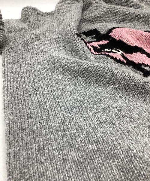 PRADA（プラダ）PRADA (プラダ) ハイヒールモチーフ カシミヤ混ウールニット グレー サイズ:38の古着・服飾アイテム