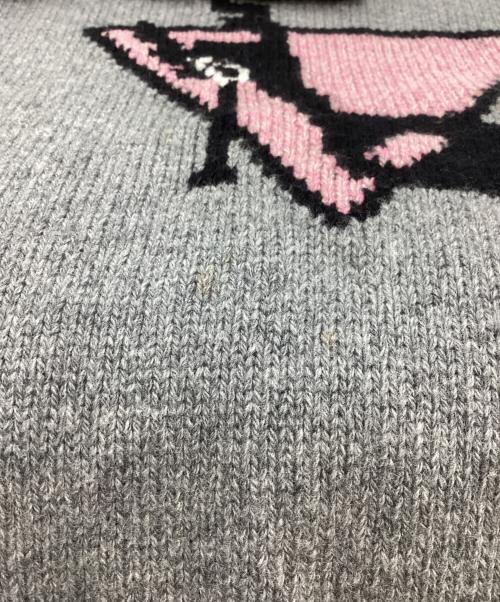 PRADA（プラダ）PRADA (プラダ) ハイヒールモチーフ カシミヤ混ウールニット グレー サイズ:38の古着・服飾アイテム