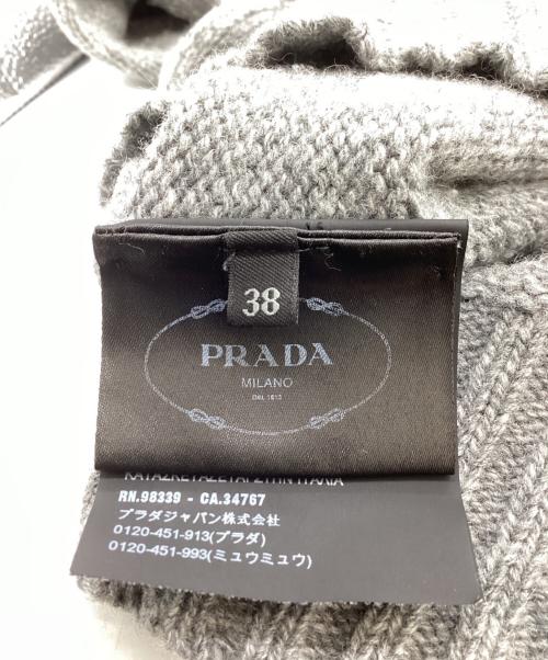 PRADA（プラダ）PRADA (プラダ) ハイヒールモチーフ カシミヤ混ウールニット グレー サイズ:38の古着・服飾アイテム