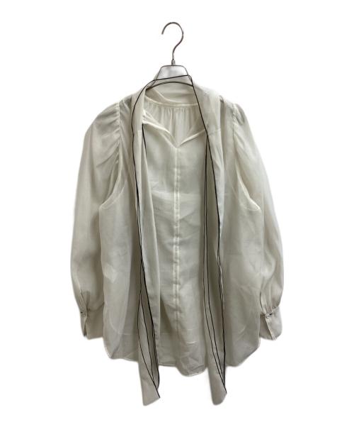 Demi-Luxe Beams（デミルクス ビームス）Demi-Luxe Beams (デミルクス ビームス) オーガンジー リボンブラウス / 64-11-0106-287 グレー サイズ:表記不明の古着・服飾アイテム