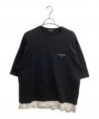 ）の古着「綿度詰天竺切替Tシャツ / HI-T024」｜ブラック