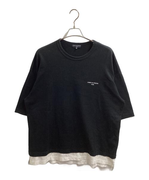 COMME des GARCONS HOMME（コムデギャルソン オム）COMME des GARCONS HOMME (コムデギャルソン オム) 綿度詰天竺切替Tシャツ / HI-T024 ブラック サイズ:Mの古着・服飾アイテム