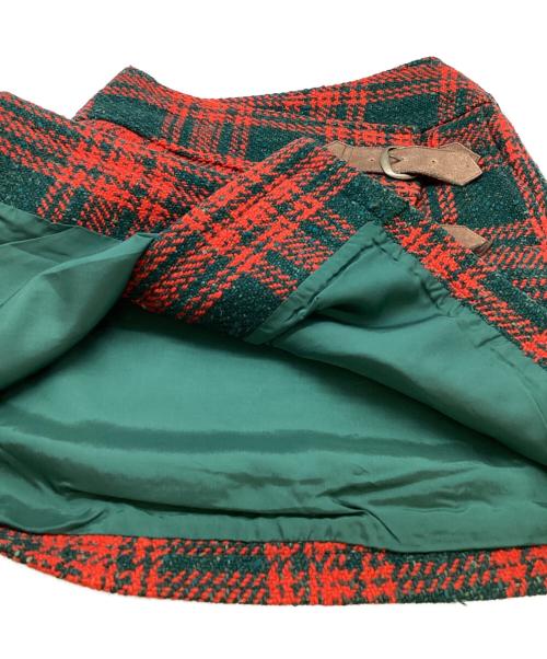 I.S. ISSEY MIYAKE（イッセイ ミヤケ）I.S. ISSEY MIYAKE (イッセイ ミヤケ) ラップスカート / RN54225 レッド×グリーン サイズ:7の古着・服飾アイテム