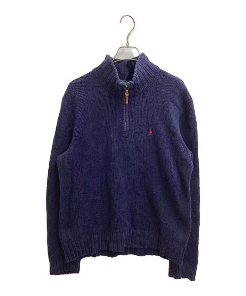 POLO RALPH LAUREN（ポロ・ラルフローレン）POLO RALPH LAUREN (ポロ・ラルフローレン) ハーフジップニット ネイビー サイズ:Mの古着・服飾アイテム
