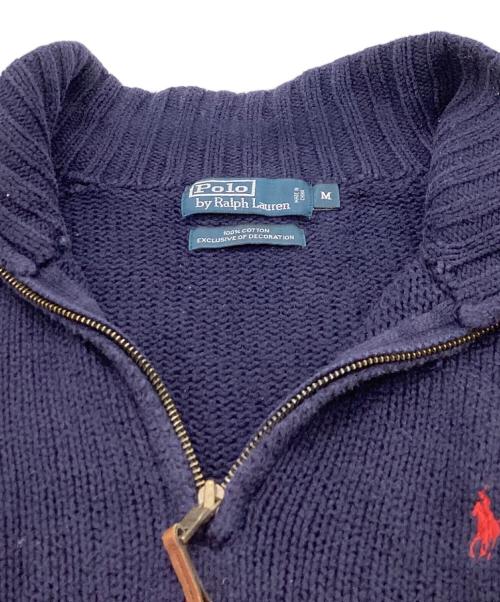 POLO RALPH LAUREN（ポロ・ラルフローレン）POLO RALPH LAUREN (ポロ・ラルフローレン) ハーフジップニット ネイビー サイズ:Mの古着・服飾アイテム