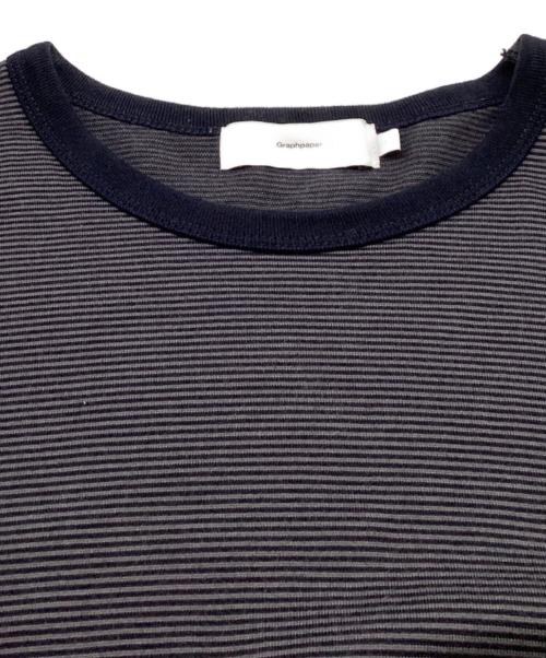 Graphpaper（グラフペーパー）Graphpaper (グラフペーパー) Narrow Border L/S　/　GU231-70322b グレー サイズ:1の古着・服飾アイテム